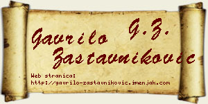 Gavrilo Zastavniković vizit kartica